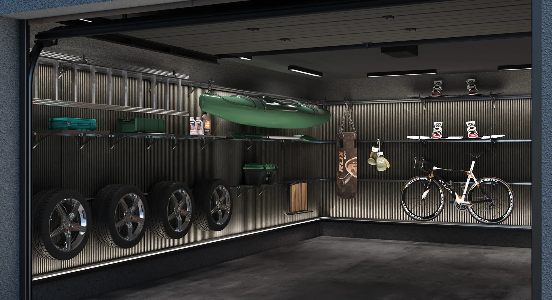 Al-Thor Panele Stab in einer Garage